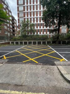 large tarmac car park completed by Surfacing London